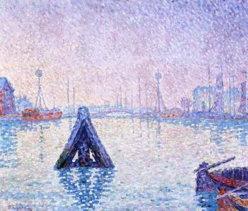 (image for) Handmade oil painting Copy paintings of famous artists Paul Signac's painting, The Port at Vlissingen,